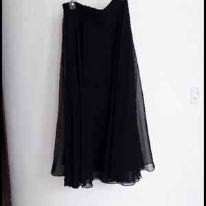 Fancy Chiffon Long Black Skirt